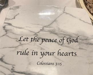 "Let the peace of God rule in your hearts."  Colossians 3:15