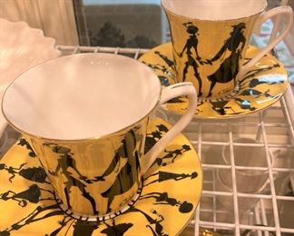 Two of Nordstrom's "Fashion Ladies" cups and saucers