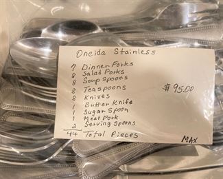 44 pieces of Oneida stainless dinnerware