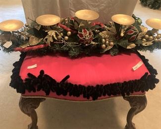 Vanity bench; candle holders