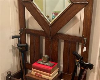 Antique barley twist hall tree