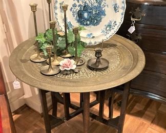 Large brass tray/table