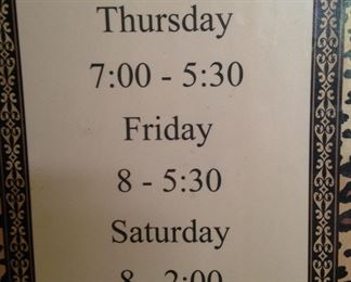 We open promptly at 7 AM on Thursday and at 8 AM on Friday and Saturday.