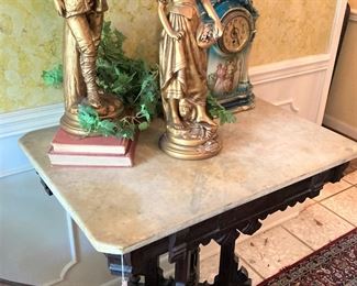 Marble top Eastlake table