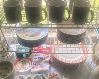 Santa and peppermint dishes