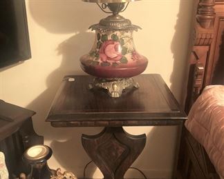 Another antique table & lamp