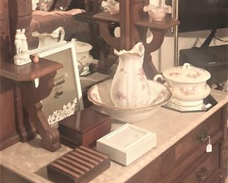 Eastlake antique dresser with marble top