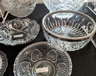 Pressed glass and crystal bowls