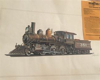 One of several train prints