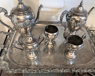 Silverplate coffee and tea service