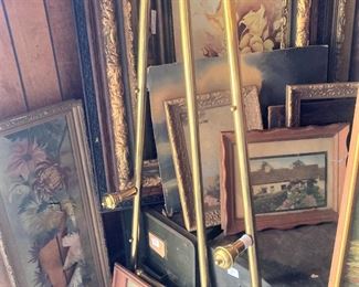 Miscellaneous art, frames, and easel