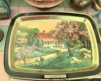 Tray - Currier & Ives "American Homestead Spring" - 1868
