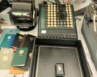 Adding machine; Cotton Belt calendars