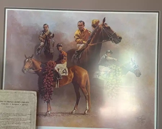 Fred Stone Framed Limited Edition Triple Crown Painting