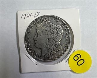  1921-D MORGAN SILVER DOLLAR