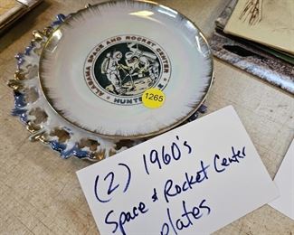  2 1960’S SPACE AND ROCKET CENTER PLATES