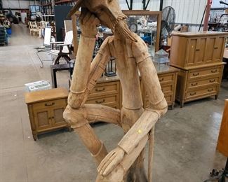 LARGE WOODEN STATUE 80” TALL