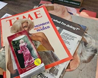 MARILYN MONROE TIME MAGAZINE, KEEPSAKE ORNAMENT, ETC