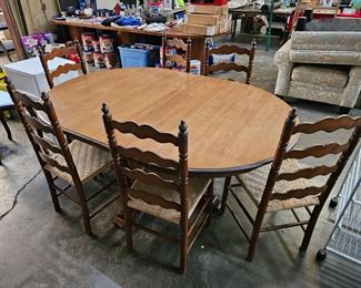 OVAL TABLE AND SIX CHAIRS