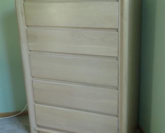 WHITE WASH BEDROOM SET DRESSER WITH MIRROR - TALL DRESSER - 2 - NITE STANDS