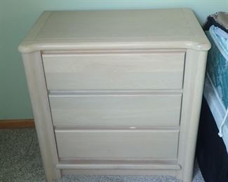 WHITE WASH BEDROOM SET DRESSER WITH MIRROR - TALL DRESSER - 2 - NITE STANDS
