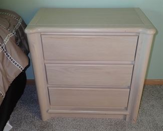 WHITE WASH BEDROOM SET DRESSER WITH MIRROR - TALL DRESSER - 2 - NITE STANDS
