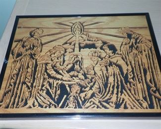 CUT OUT OF WOOD NATIVITY
