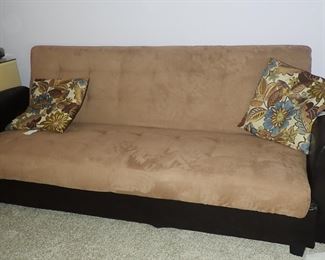 SUEDE AND LEATHER SOFA