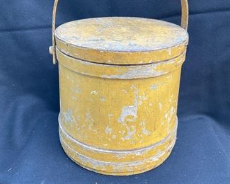 Old mustard paint over grey    Firkin