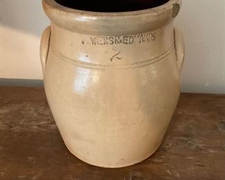 #2 salt glaze crock jar. Massachusetts 1868