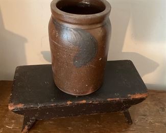 Red ware jar with feathered brush work 