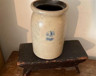 #2 salt glaze crock jar