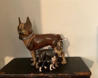 3 bulldogs. A doorstop, a bank, and a paperweight 