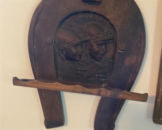 Match safe and strike. Lucky horseshoe and jockeys 