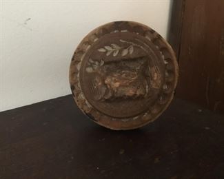 Carved cow butter stamp