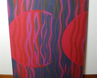 Tampella 1975 "Paiste" Stretched Fabric Wall Hanging - Made in Finland