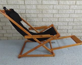 Amazing Folding Danish Modern Rocker with Footrest