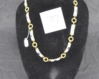 VINTAGE GUCCI GOLD & ENAMEL 32" BELT