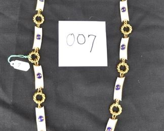 VINTAGE GUCCI GOLD & ENAMEL 32" BELT
