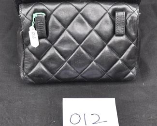 VINTAGE QUILTED BLACK LAMB BELT BAG