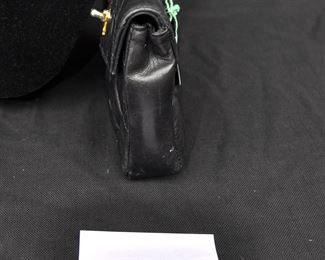 VINTAGE QUILTED BLACK LAMB BELT BAG