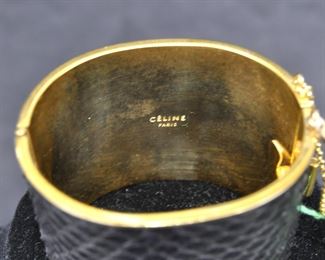 CELINE SNAKESKIN BANGLE BRACELET