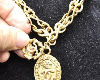CHANEL DOUBLE CHAIN AND PENDANT