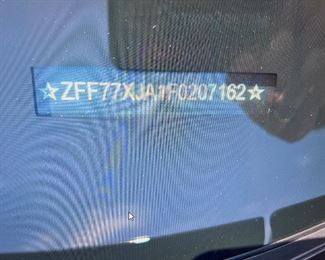 2016 FERRARI CALIFORNIA T CONVERTIBLE WITH 7794 MILES AND $75,000 IN FERRARI EXTRAS AS PER LIST