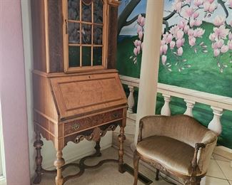 Bird's-eye maple secretary