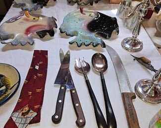 Swedish knives sterling salad set