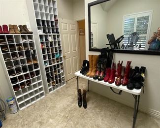 The other wall of shoes and boots