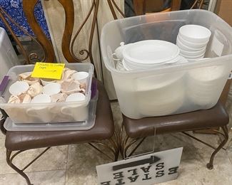 Full set of Mikasa’s “swirl” pattern bone china