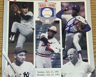 Signed Ferguson Jenkins Hall of Fame 1991 Program