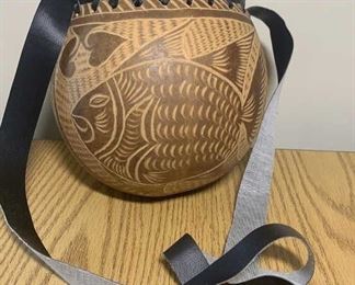 Carved Tourist Souvenir Coconut